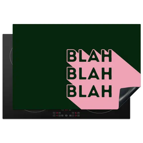 Donkergroen - Tekst - Schaduw - Grafisch Inductie beschermer vinyl 3mm klein -3d