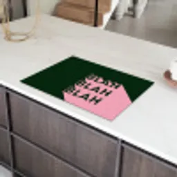 Donkergroen - Tekst - Schaduw - Grafisch Inductie beschermer vinyl 3mm klein -sfeer8