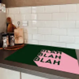 Donkergroen - Tekst - Schaduw - Grafisch Inductie beschermer vinyl 3mm klein -sfeer3