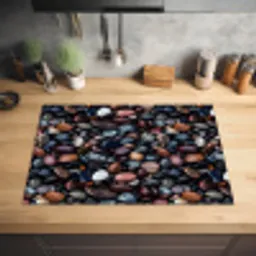 Donker - Kiezels - Glans Inductie beschermer vinyl 3mm klein 276 -sfeer5