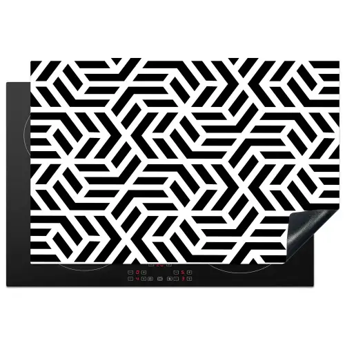 Design - Geometrie - Patroon - Zwart - Wit Inductie beschermer vinyl 3mm klein 276 -3d