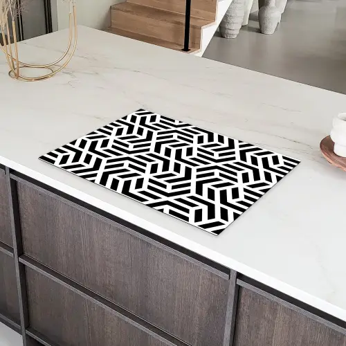 Design - Geometrie - Patroon - Zwart - Wit Inductie beschermer vinyl 3mm klein 276 -sfeer8