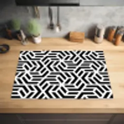 Design - Geometrie - Patroon - Zwart - Wit Inductie beschermer vinyl 3mm klein 276 -sfeer5