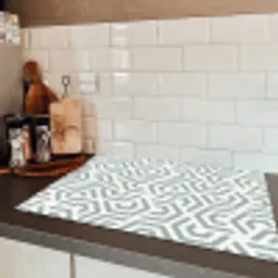 Design - Lijn - Patroon - Groen Inductie beschermer vinyl 3mm klein 276 -sfeer3