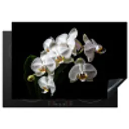 Dauwdruppels op Witte Orchideeën Inductie beschermer vinyl 3mm klein -3d