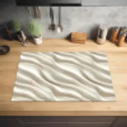 Diagonaal - Golven - Crème Inductie beschermer vinyl 3mm klein 276 -sfeer5