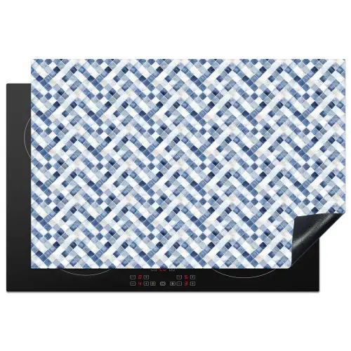 Chic - Diamant - Blauw - Wit Inductie beschermer vinyl 3mm klein 276 -3d