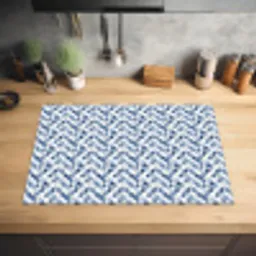 Chic -  Diamant - Blauw - Wit Inductie beschermer vinyl 3mm klein 276 -sfeer5