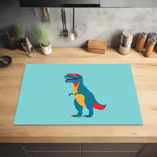 Dinosaurus - Blauw - Zonnebril Inductie beschermer vinyl 3mm klein -sfeer5