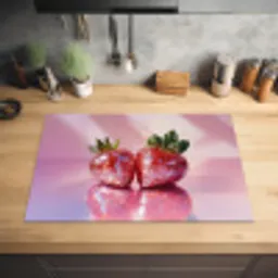 Disco - Fruit - Glitter - Strawberry Inductie beschermer vinyl 3mm klein -sfeer5