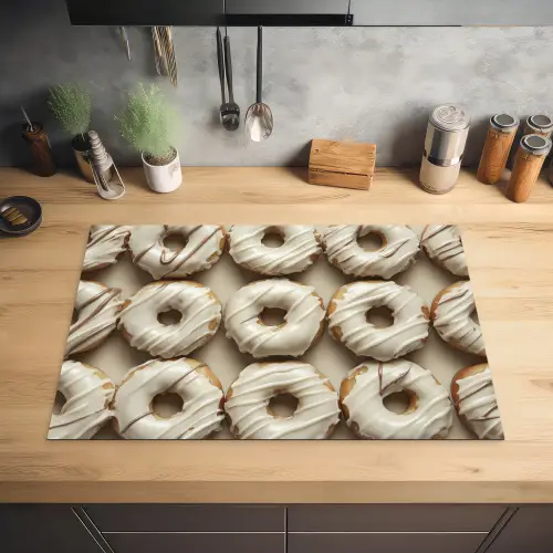 Donuts - Chocolade - Wit - Beige Inductie beschermer vinyl 3mm klein -sfeer5