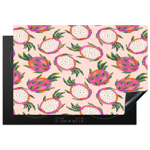 Drakenfruit - Patroon - Roze Inductie beschermer vinyl 3mm klein 276 -3d