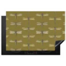 Libellen - Patroon - Groen Inductie beschermer vinyl 3mm klein 276 -3d