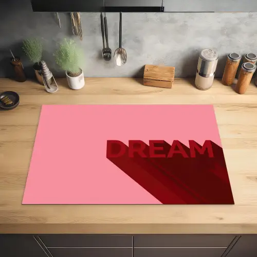 Dream - 3D - Rood - Roze Inductie beschermer vinyl 3mm klein -sfeer5