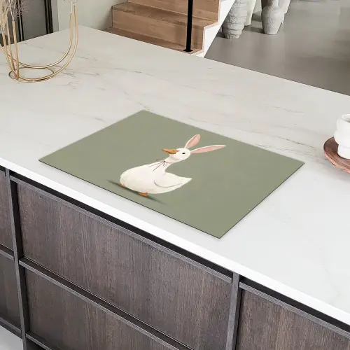 Eend - Konijnoren - Grijs Inductie beschermer vinyl 3mm klein -sfeer8