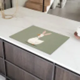 Eend - Konijnoren - Grijs Inductie beschermer vinyl 3mm klein -sfeer8
