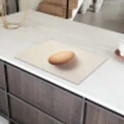 Ei - Beige - Ovaal - Egaal Inductie beschermer vinyl 3mm klein -sfeer8