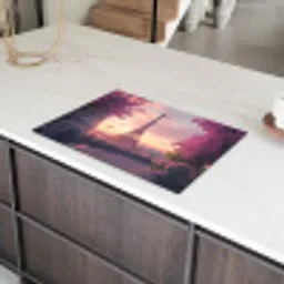 Eiffeltoren - Parijs - Roze Inductie beschermer vinyl 3mm klein -sfeer8