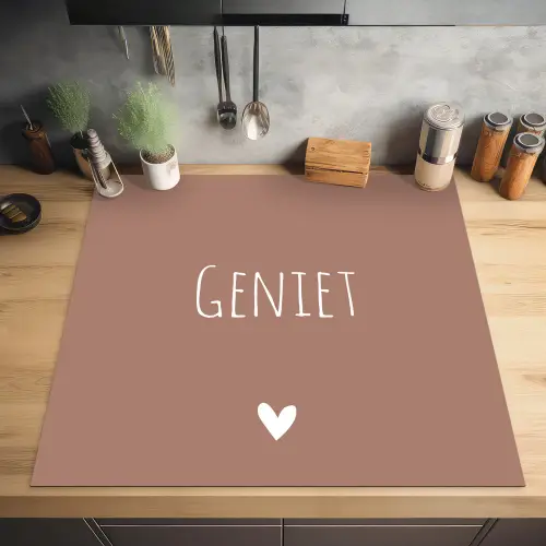 Geniet - Spreuken -Quotes Inductie beschermer vinyl 3mm middel -sfeer5