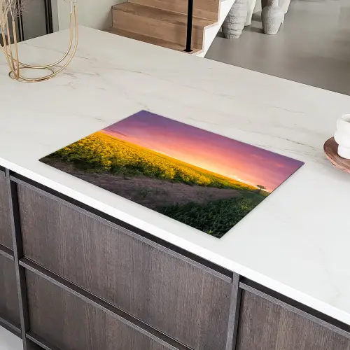 Avondgloed boven Koolzaadveld Inductie beschermer vinyl 3mm klein -sfeer8