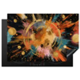 Explosie - Verfstructuur - Goud - Abstract Inductie beschermer vinyl 3mm klein -3d