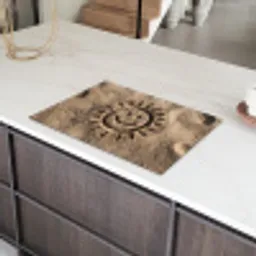 Gezichtje - Zon - Zand - Getekend Inductie beschermer vinyl 3mm klein -sfeer8
