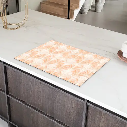 Waaier - Patroon - Perzik Inductie beschermer vinyl 3mm klein 276 -sfeer8