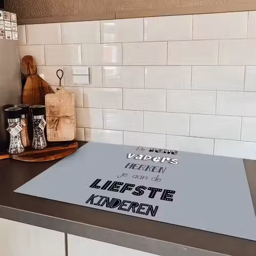 Vaderdag geschenk - Vader - Spreuken - De beste vaders - Quote Inductie beschermer vinyl 3mm klein -sfeer3