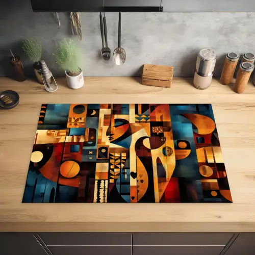Figuren - Abstract - Symbolen Inductie beschermer vinyl 3mm klein -sfeer5