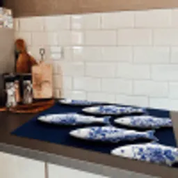 Vissen - Delfts - Blauw - Keramiek Inductie beschermer vinyl 3mm klein -sfeer3