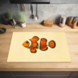 Vis - Oranje - Strepen Inductie beschermer vinyl 3mm klein -sfeer5