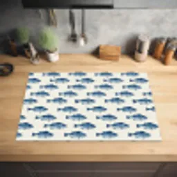 Vis - Patroon - Blauw Inductie beschermer vinyl 3mm klein 276 -sfeer5