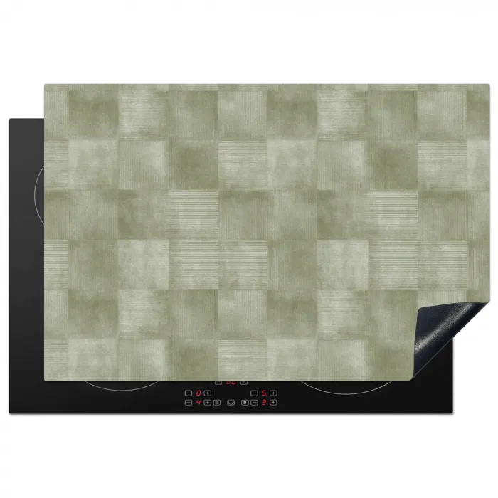 Vlakken - Rustiek - Groen Inductie beschermer vinyl 3mm klein 276 -3d