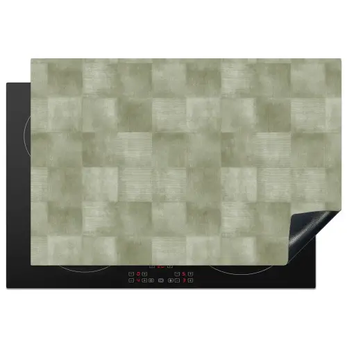 Vlakken - Rustiek - Groen Inductie beschermer vinyl 3mm klein 276 -3d