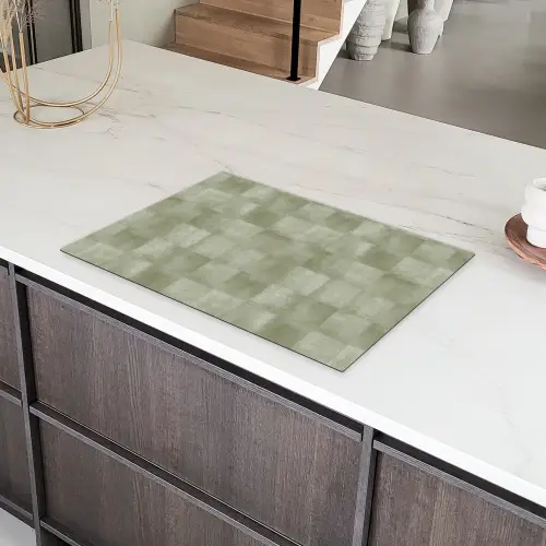Vlakken - Rustiek - Groen Inductie beschermer vinyl 3mm klein 276 -sfeer8