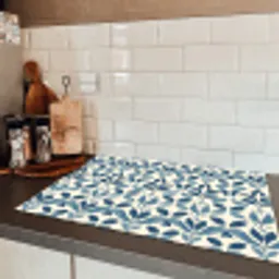 Flora - Modern - Blauw Inductie beschermer vinyl 3mm klein 276 -sfeer3