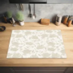 Bloemenpatroon - Silhouet - Wit Inductie beschermer vinyl 3mm klein 276 -sfeer5