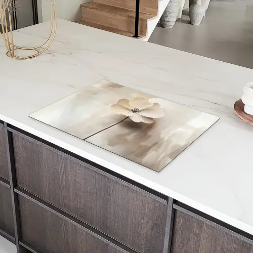 Bloem - Beige - Verf - Schaduw Inductie beschermer vinyl 3mm klein -sfeer8