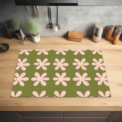 Bloem - Modern - Groen Inductie beschermer vinyl 3mm klein 276 -sfeer5