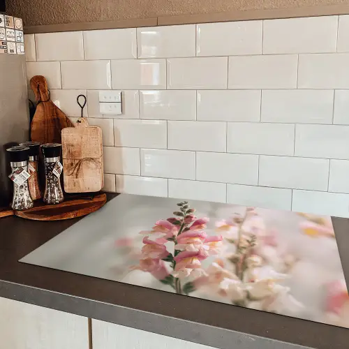 Bloem - Leeuwenbek - Roze - Stengel Inductie beschermer vinyl 3mm klein -sfeer3