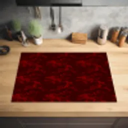 Bloemen - Donkerrood - Patroon Inductie beschermer vinyl 3mm klein 276 -sfeer5
