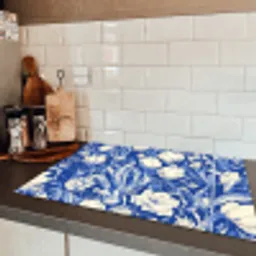 Bloemen - Delfts Blauw - Patroon - Tulp Inductie beschermer vinyl 3mm klein -sfeer3