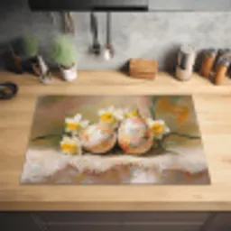 Bloemen - Eieren - Geschilderd Inductie beschermer vinyl 3mm klein -sfeer5