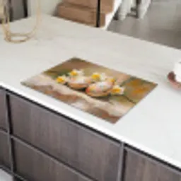Bloemen - Eieren - Geschilderd Inductie beschermer vinyl 3mm klein -sfeer8