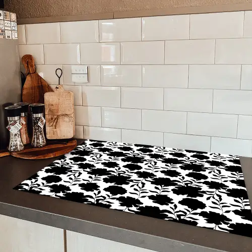 Bloemen - Patroon - Decoratief Inductie beschermer vinyl 3mm klein 276 -sfeer3