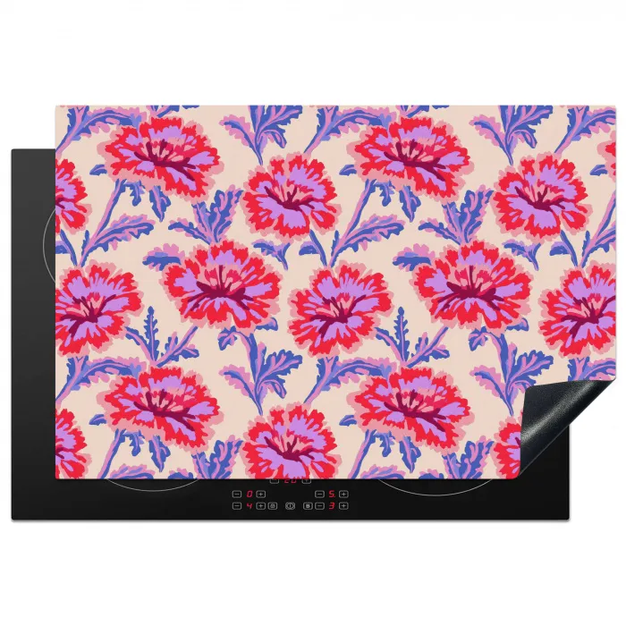 Bloemen - Patroon - Meerkleurig Inductie beschermer vinyl 3mm klein 276 -3d