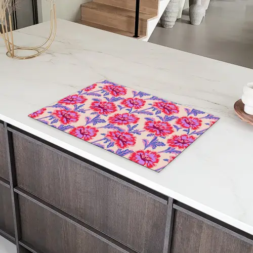 Bloemen - Patroon - Meerkleurig Inductie beschermer vinyl 3mm klein 276 -sfeer8
