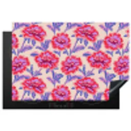 Bloemen - Patroon - Meerkleurig Inductie beschermer vinyl 3mm klein 276 -3d