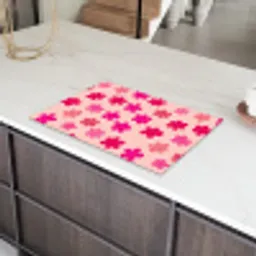 Bloemen - Patroon - Roze Inductie beschermer vinyl 3mm klein -sfeer8