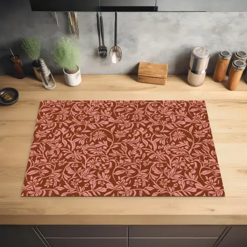 Bloemen - Print - Roze Inductie beschermer vinyl 3mm klein 276 -sfeer5